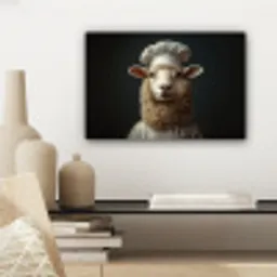 Schaap - Wol - Kok canvas 2cm klein -sfeer6