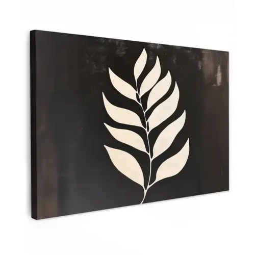 Blad - Wit - Minimalistisch canvas 2cm klein -z3d