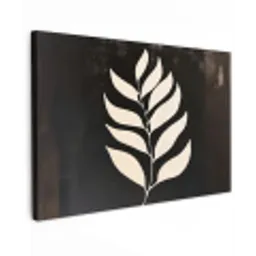 Blad - Wit - Minimalistisch canvas 2cm klein -z3d