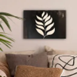 Blad - Wit - Minimalistisch canvas 2cm klein -sfeer1