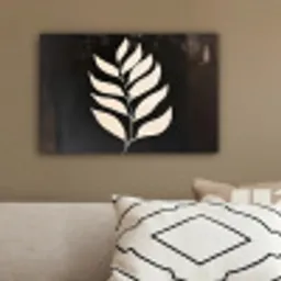 Blad - Wit - Minimalistisch canvas 2cm klein -sfeer3