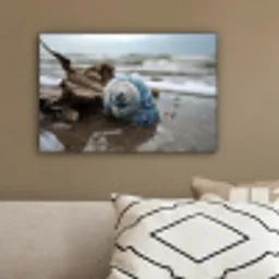 Schelp - Strand - Blauw - Zee canvas 2cm klein -sfeer3