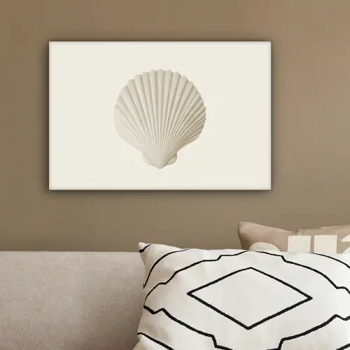 Schelp - Minimalistisch - Wit canvas 2cm klein -sfeer3
