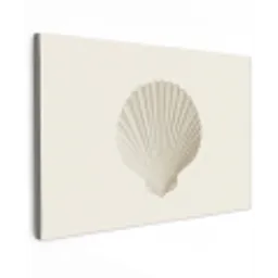 Schelp - Minimalistisch - Wit canvas 2cm klein -z3d