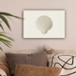 Schelp - Minimalistisch - Wit canvas 2cm klein -sfeer1