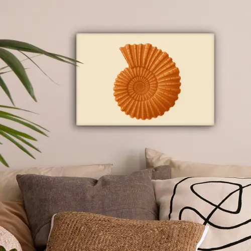Schelp - Oranje - Ribbels canvas 2cm klein -sfeer1