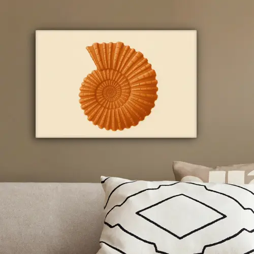 Schelp - Oranje - Ribbels canvas 2cm klein -sfeer3