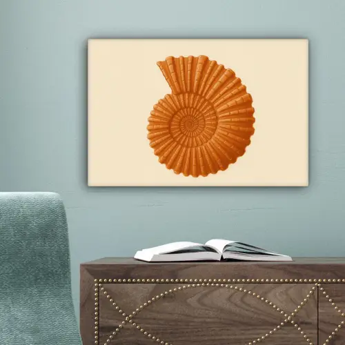 Schelp - Oranje - Ribbels canvas 2cm klein -sfeer4
