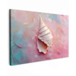 Schelp - Pastel - Pink canvas 2cm klein -z3d