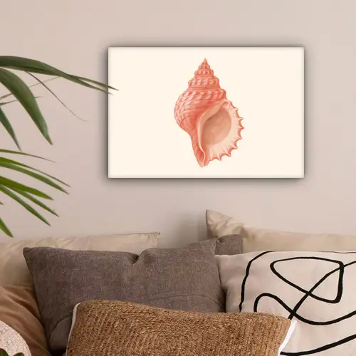 Schelp - Roze - Structuur canvas 2cm klein -sfeer1