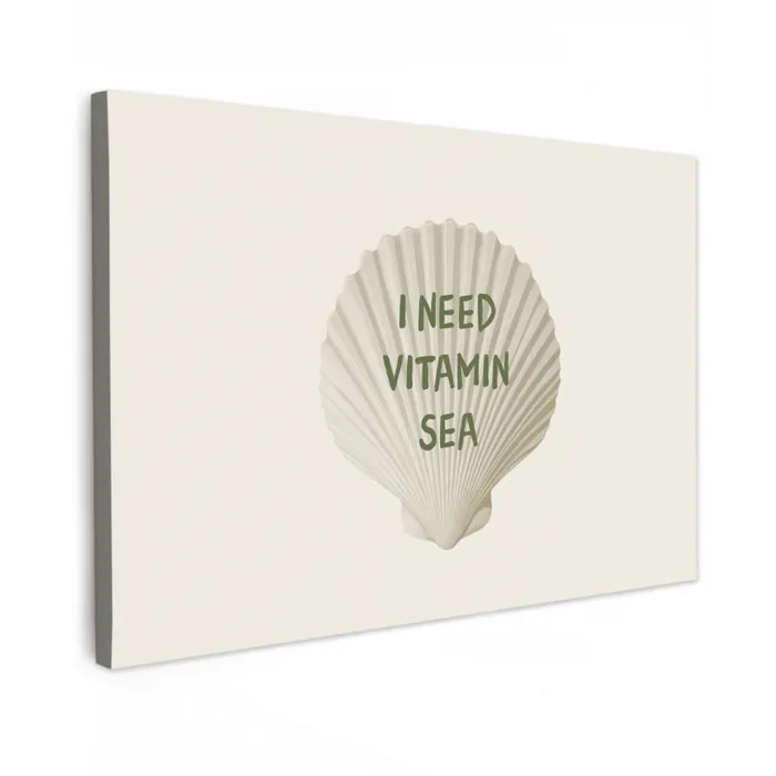 Schelp - Quote - Groen canvas 2cm klein -z3d