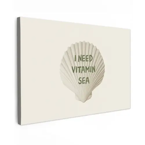 Schelp - Quote - Groen canvas 2cm klein -z3d