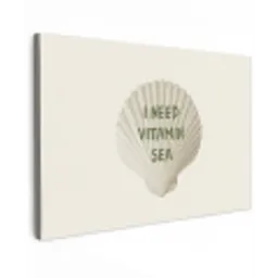 Schelp - Quote - Groen canvas 2cm klein -z3d