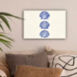 Schelpen - Blauw - Patroon canvas 2cm klein -sfeer1