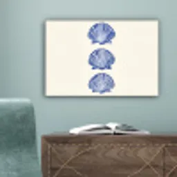 Schelpen - Blauw - Patroon canvas 2cm klein -sfeer4