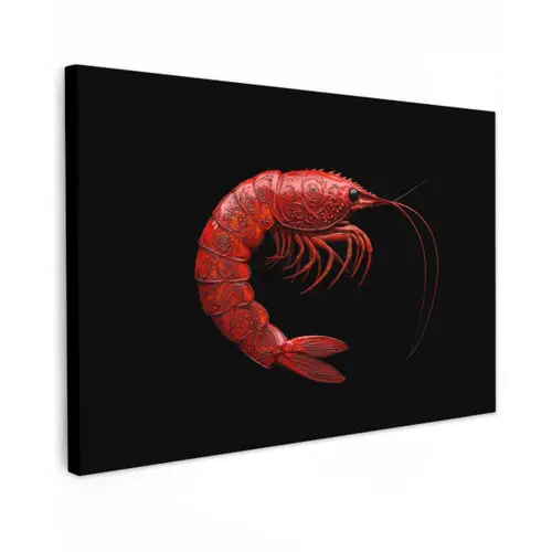 Garnaal - Rood - Dieren canvas 2cm klein -z3d