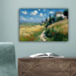 Zandpad - Huis - Bomen - Grasveld canvas 2cm klein -sfeer4