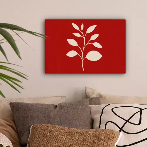 Silhouet - Bladeren - Tak canvas 2cm klein -sfeer1