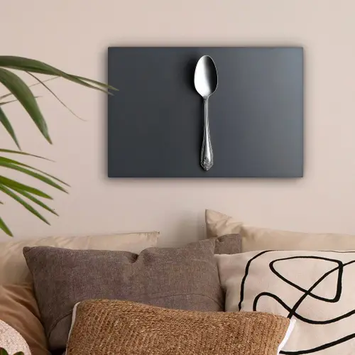 Zilver - Metaal - Lepel canvas 2cm klein -sfeer1