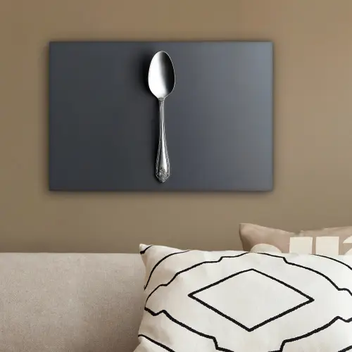 Zilver - Metaal - Lepel canvas 2cm klein -sfeer3
