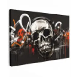 Schedels - Kunst - Donker - Rood canvas 2cm klein -z3d