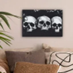 Schedels - Zwart - Contrast canvas 2cm klein -sfeer1