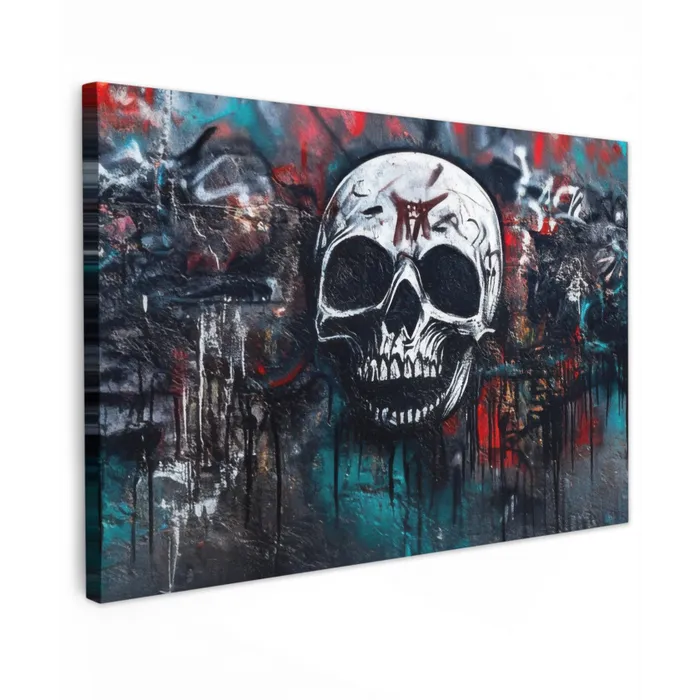 Schedels - Graffiti - Abstract canvas 2cm klein -z3d
