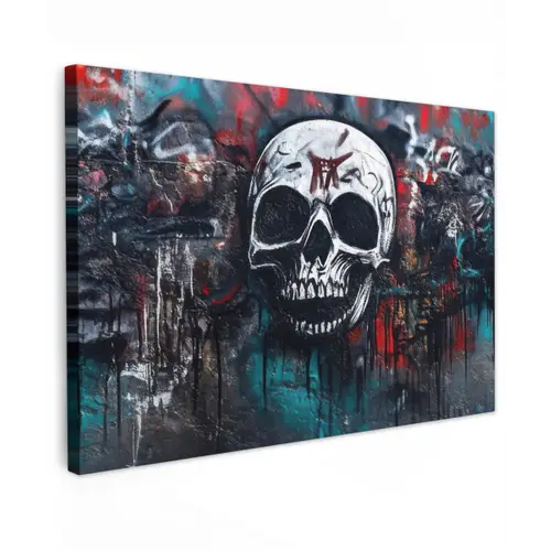 Schedels - Graffiti - Abstract canvas 2cm klein -z3d