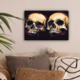 Schedels - Graffiti - Neon canvas 2cm klein -sfeer1
