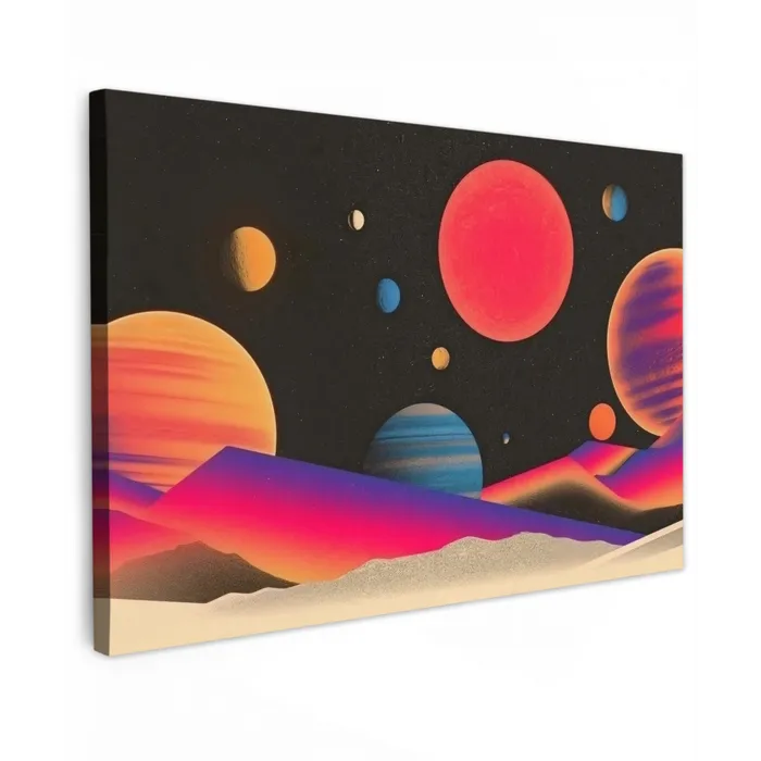 Hemel - Planeten - Felgekleurd canvas 2cm klein -z3d