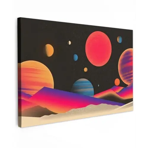 Hemel - Planeten - Felgekleurd canvas 2cm klein -z3d