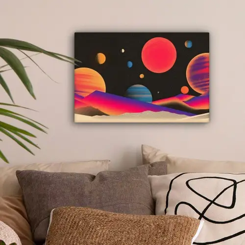 Hemel - Planeten - Felgekleurd canvas 2cm klein -sfeer1