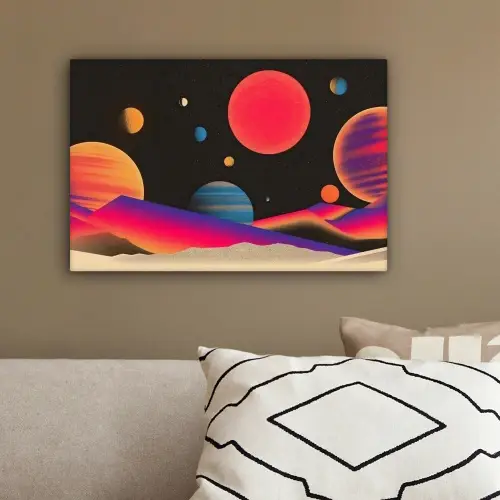 Hemel - Planeten - Felgekleurd canvas 2cm klein -sfeer3