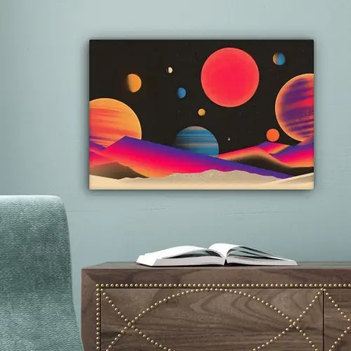Hemel - Planeten - Felgekleurd canvas 2cm klein -sfeer4