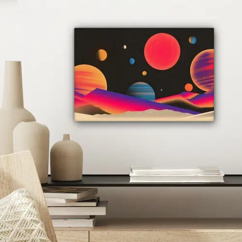 Hemel - Planeten - Felgekleurd canvas 2cm klein -sfeer6