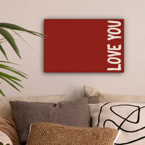 Schuin - Loveyou - Rood canvas 2cm klein -sfeer1