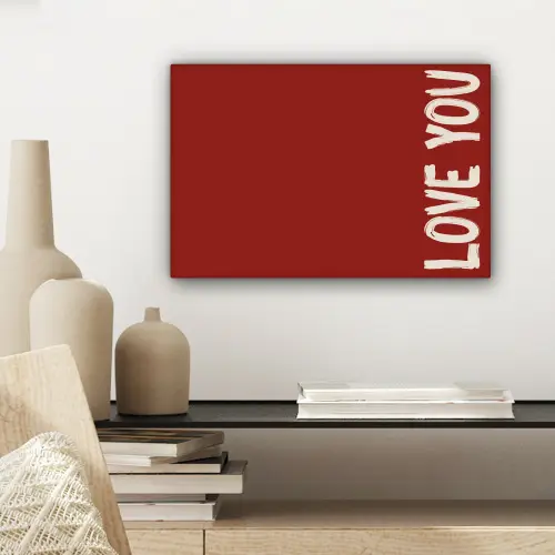 Schuin - Loveyou - Rood canvas 2cm klein -sfeer6