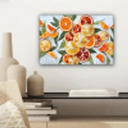 Schijfjes - Fruit - Oranje - Mozaïek canvas 2cm klein -sfeer6