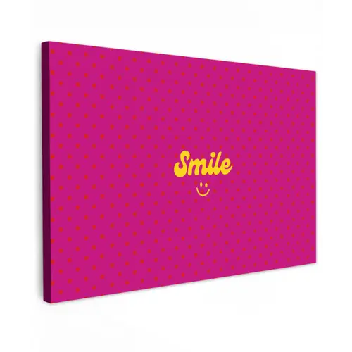 Smile - Stippen - Roze canvas 2cm klein -z3d