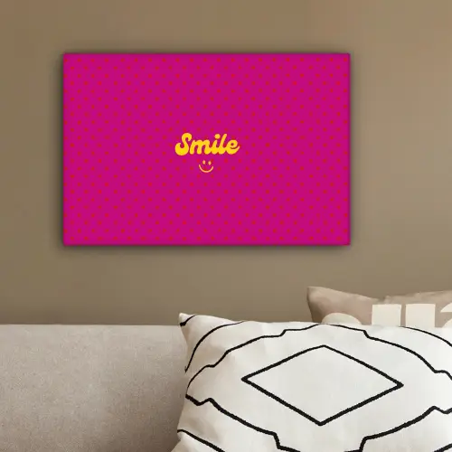 Smile - Stippen - Roze canvas 2cm klein -sfeer3