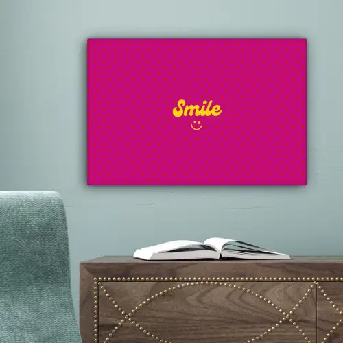 Smile - Stippen - Roze canvas 2cm klein -sfeer4