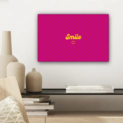 Smile - Stippen - Roze canvas 2cm klein -sfeer6