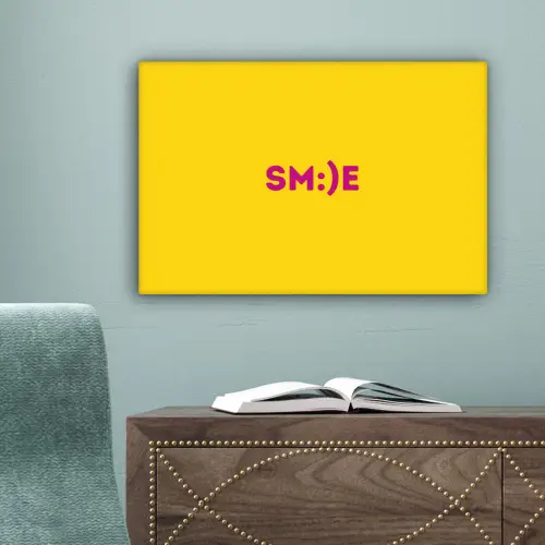 Smile - Roze - Geel canvas 2cm klein -sfeer4
