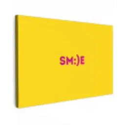 Smile - Roze - Geel canvas 2cm klein -z3d