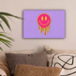 Smiley - Drip - Neon canvas 2cm klein -sfeer1