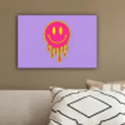 Smiley - Drip - Neon canvas 2cm klein -sfeer3