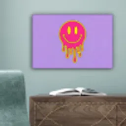 Smiley - Drip - Neon canvas 2cm klein -sfeer4
