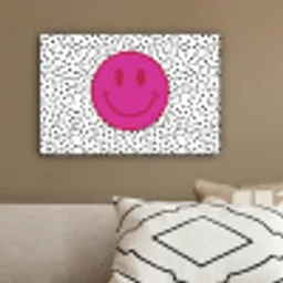 Smiley - Roze - Stippen canvas 2cm klein -sfeer3