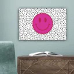 Smiley - Roze - Stippen canvas 2cm klein -sfeer4
