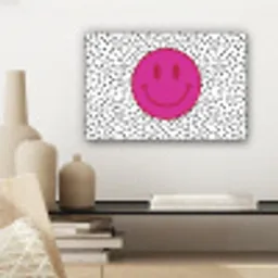 Smiley - Roze - Stippen canvas 2cm klein -sfeer6